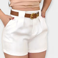 Pantalones Cortos Plisados Blancos