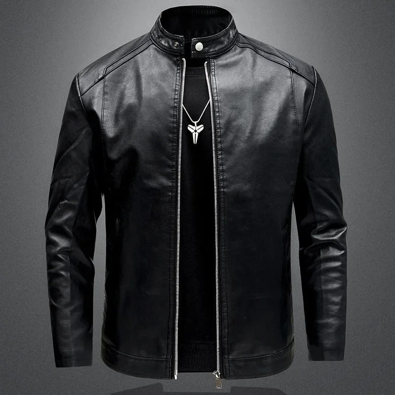 Elegante Chaqueta de Cuero para Hombre