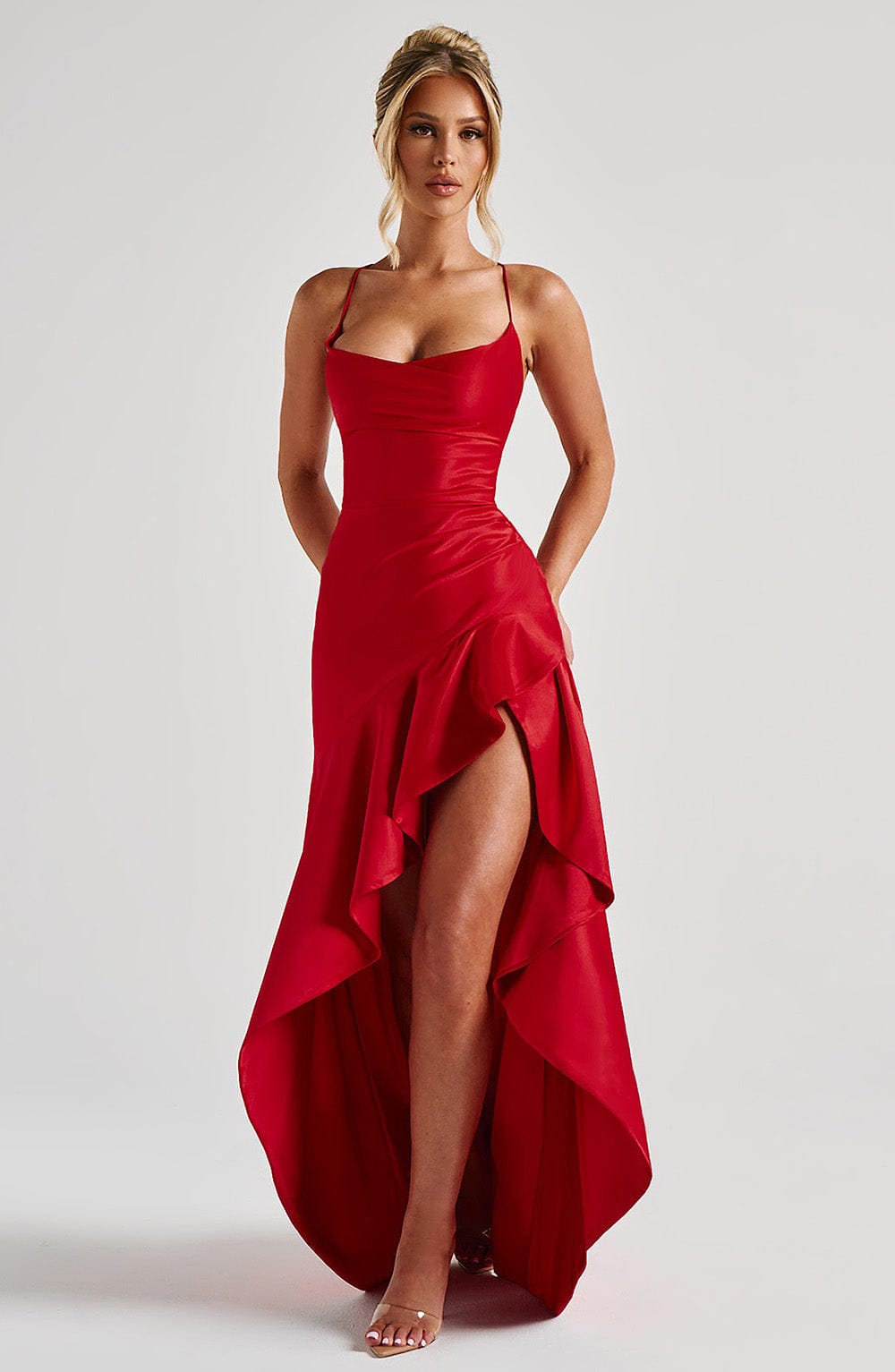 Vestido Maxi con Volantes