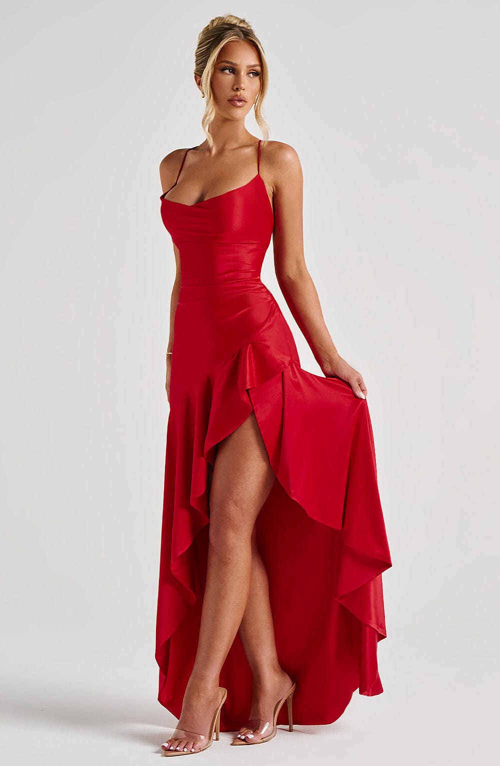 Vestido Maxi con Volantes