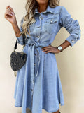 Luna | Vestido de Denim de Manga Larga