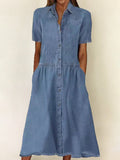 Carol | Vestido de denim de manga corta