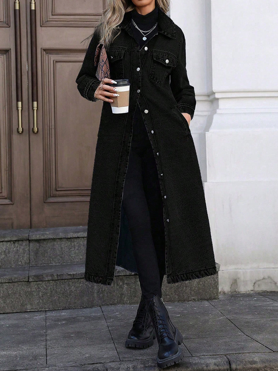 Maya | Chaqueta de jeans larga y elegante