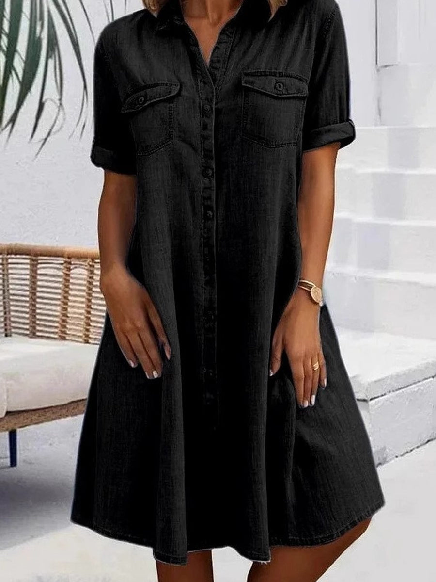 Patricia | Vestido Midi Casual en Denim