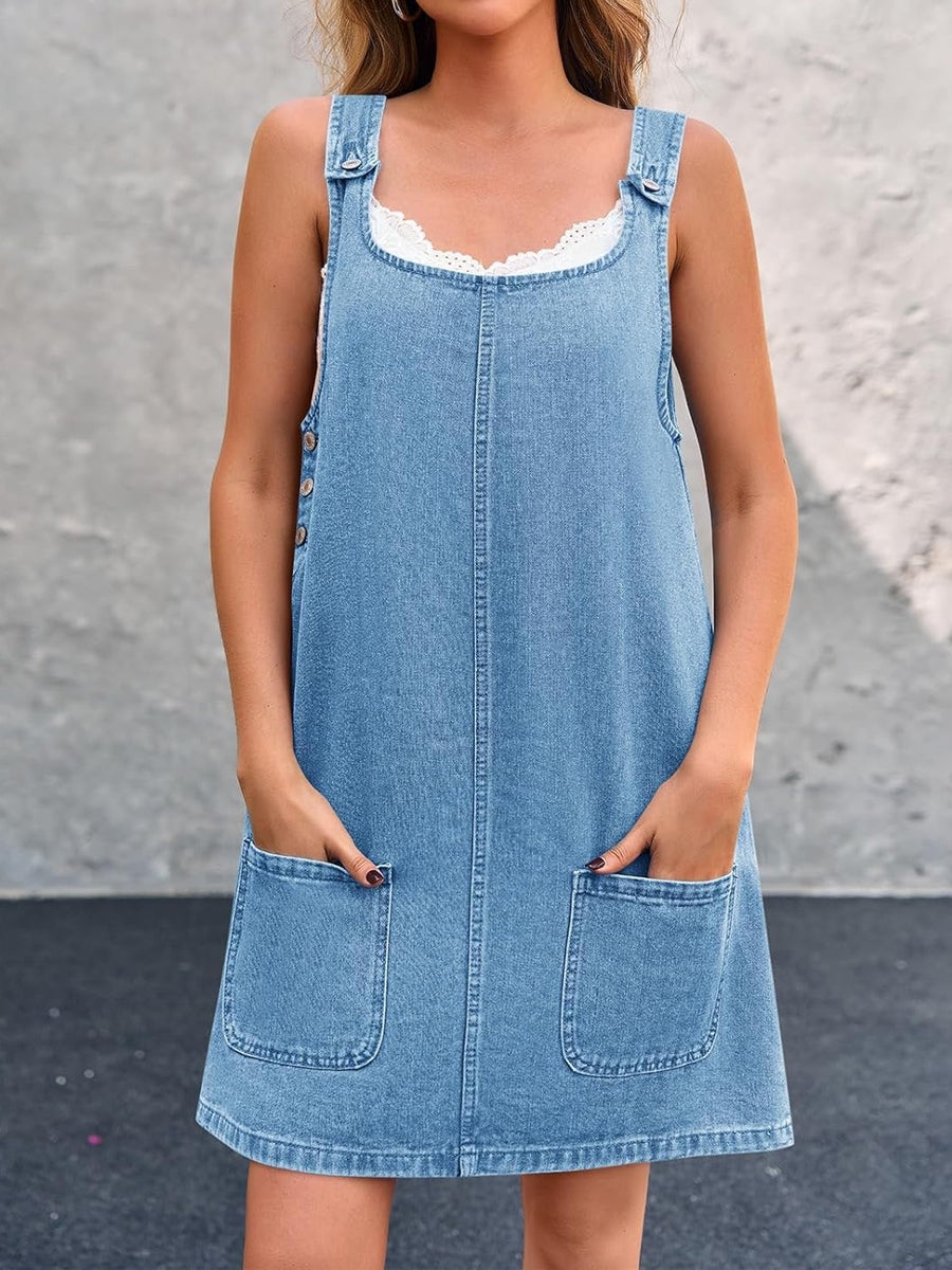 Lisa | Vestido Casual con Tirantes de Denim