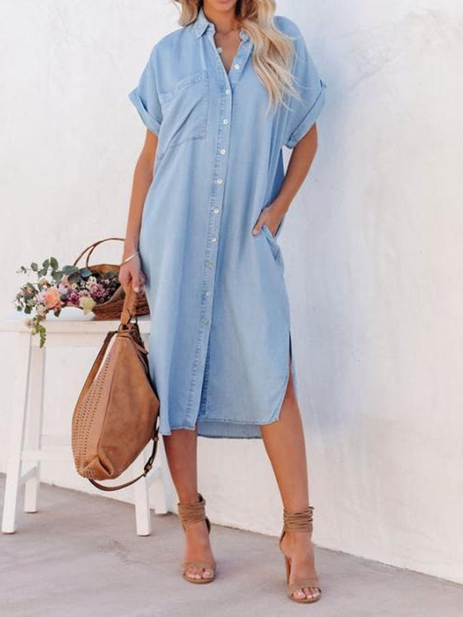 Karen | Camisa vestido de denim ligero